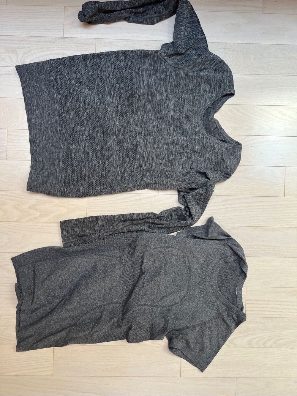 lululemon athletica Heathered Gray Knit Short-Sleeve Tops - Set of 2